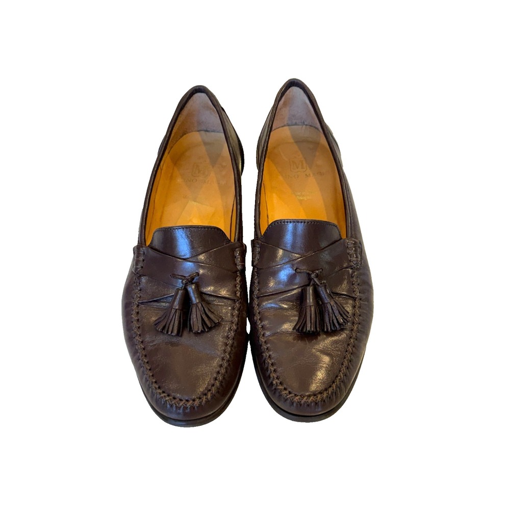 Bruno Magli Timoty II Men's Brown Leather Tassel Loafers Made in Italy 10M